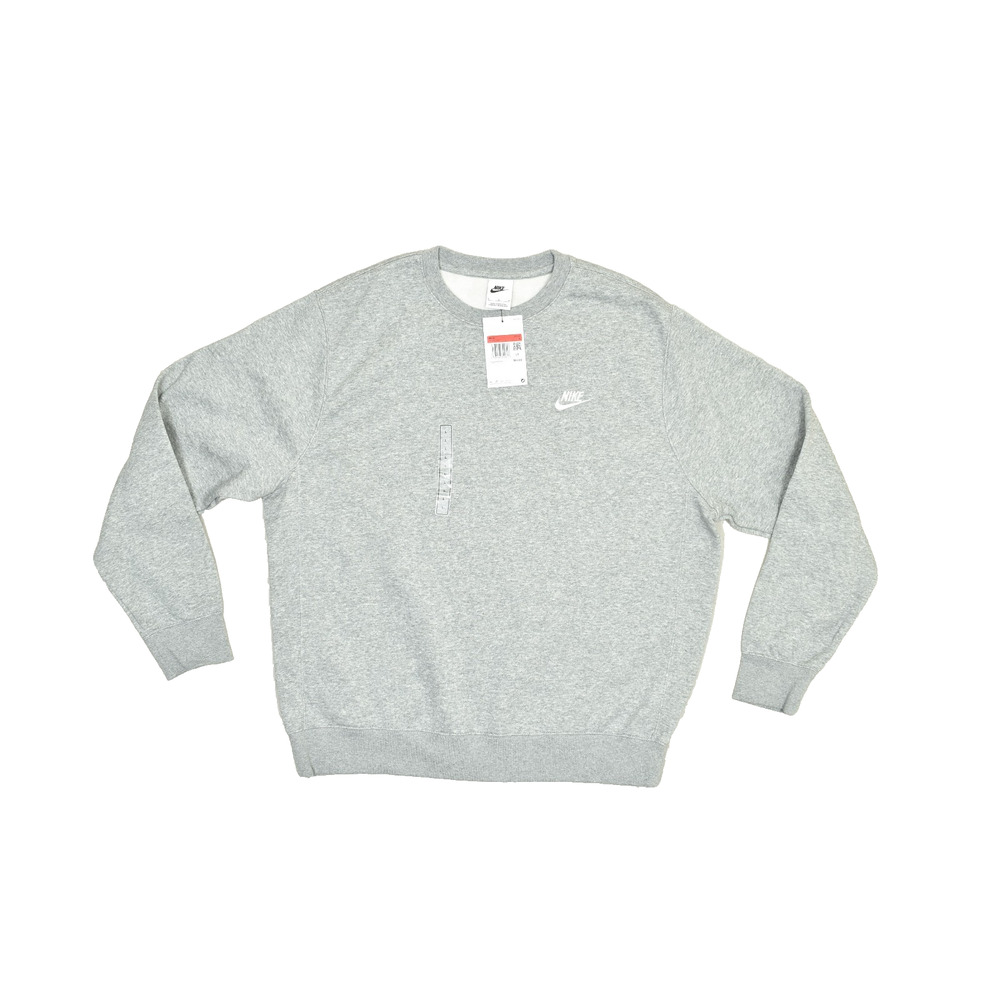 NEW Nike Sportswear Fleece Grey Heather Crewneck Sweatshirt Size L BV2662-063